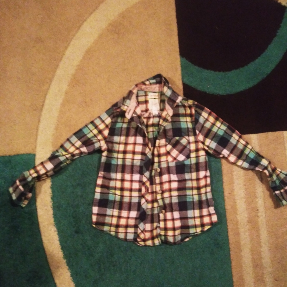 SOLD Little Girls Cat and Jack Flannel Button Up